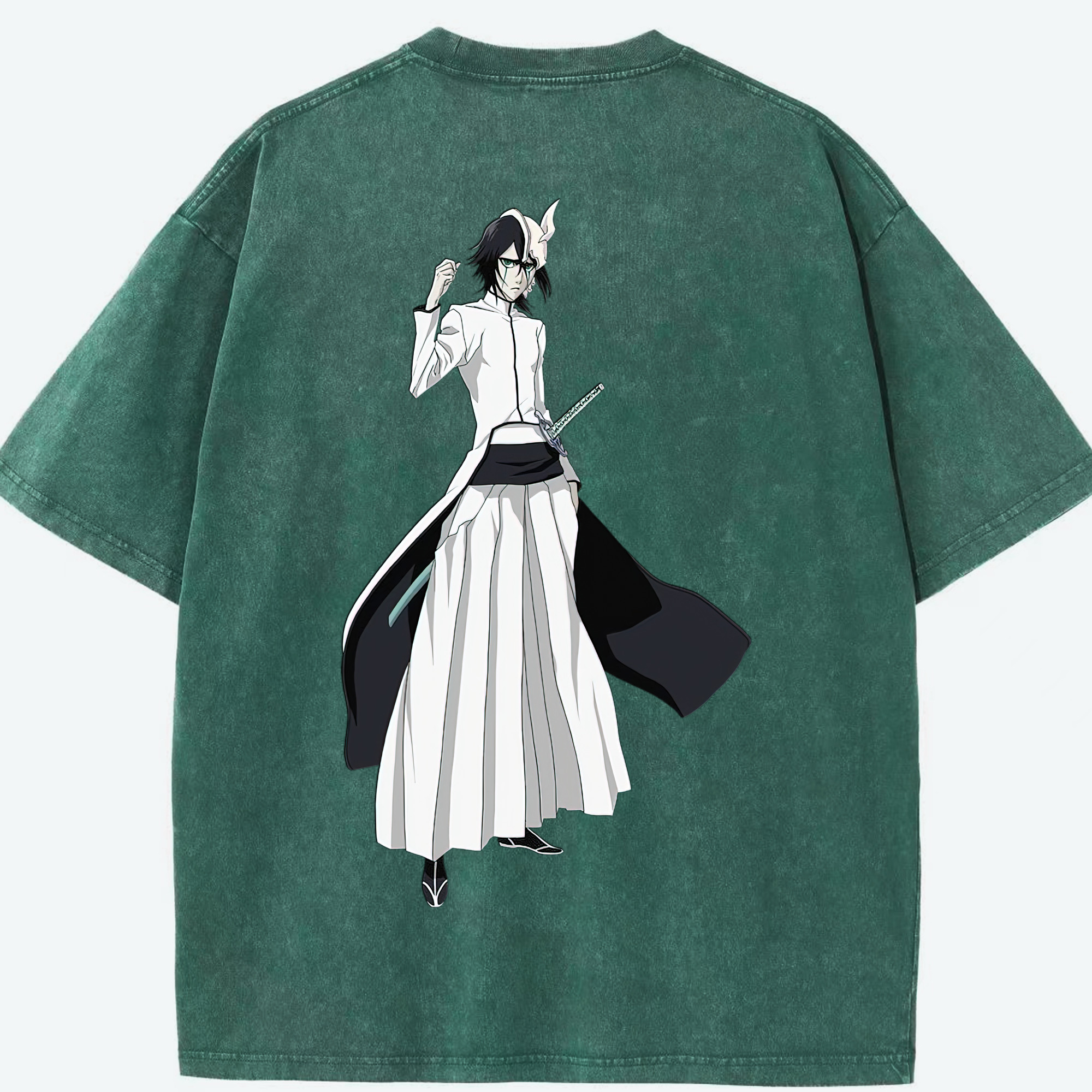 （画像用） ブリーチ ウルキオラ·シファー BLEACH Ulquiorra cifer 綿100% ヴィンテージ風 半袖Tシャツ（背面プリント）